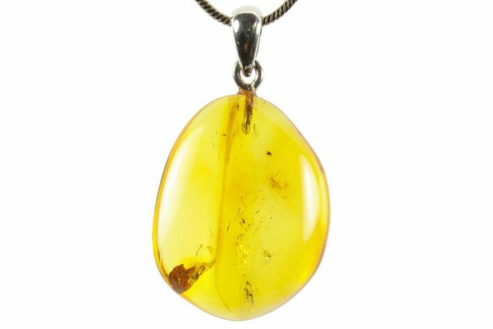 Polished Baltic Amber Pendant (Necklace) - Contains Flies! #367359